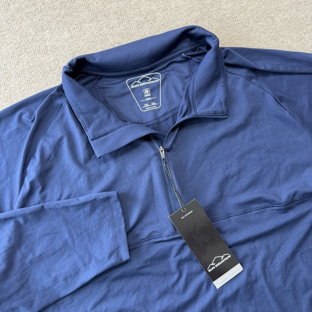 NWT Sun Mountain Second Layer 1/4 Zip Men's Sz 2XL Navy Embroidered